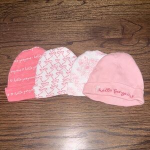 Pink Baby Beanie Set